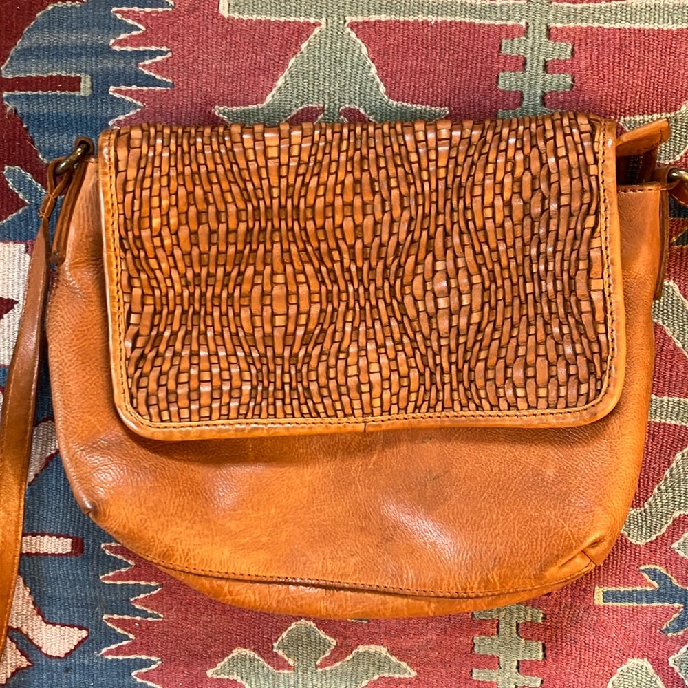 Genuine leather crossbody purse